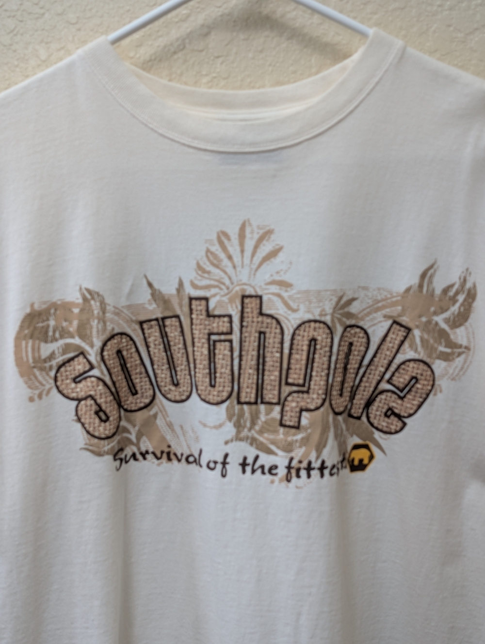Y2k Southpole Survival Of The Fittest White Short Sleeve T-shirt. Size Medium